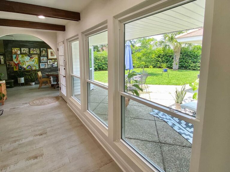 Wall full of interior windows