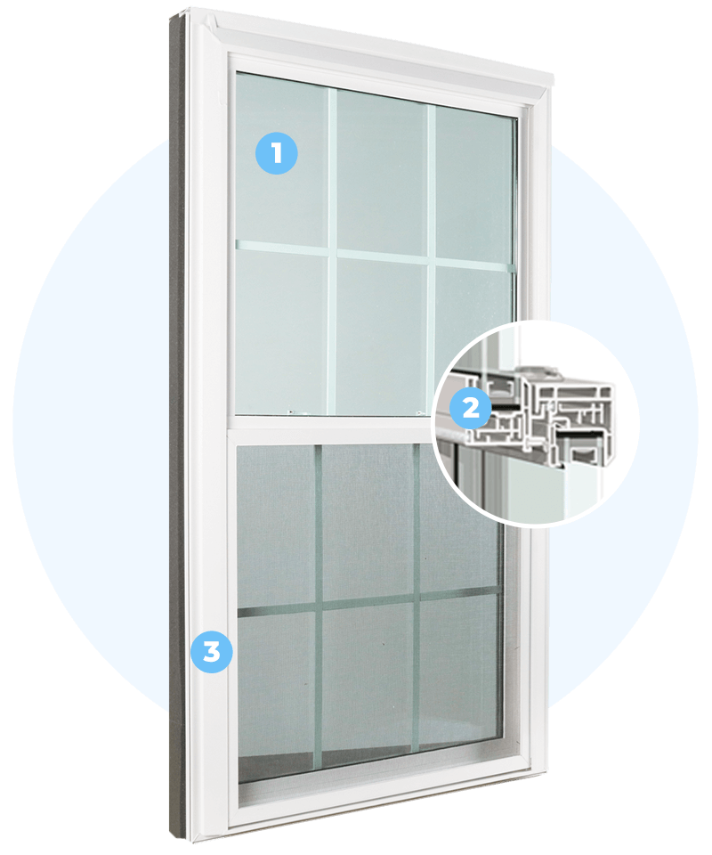 Energy efficiency window technology diagram